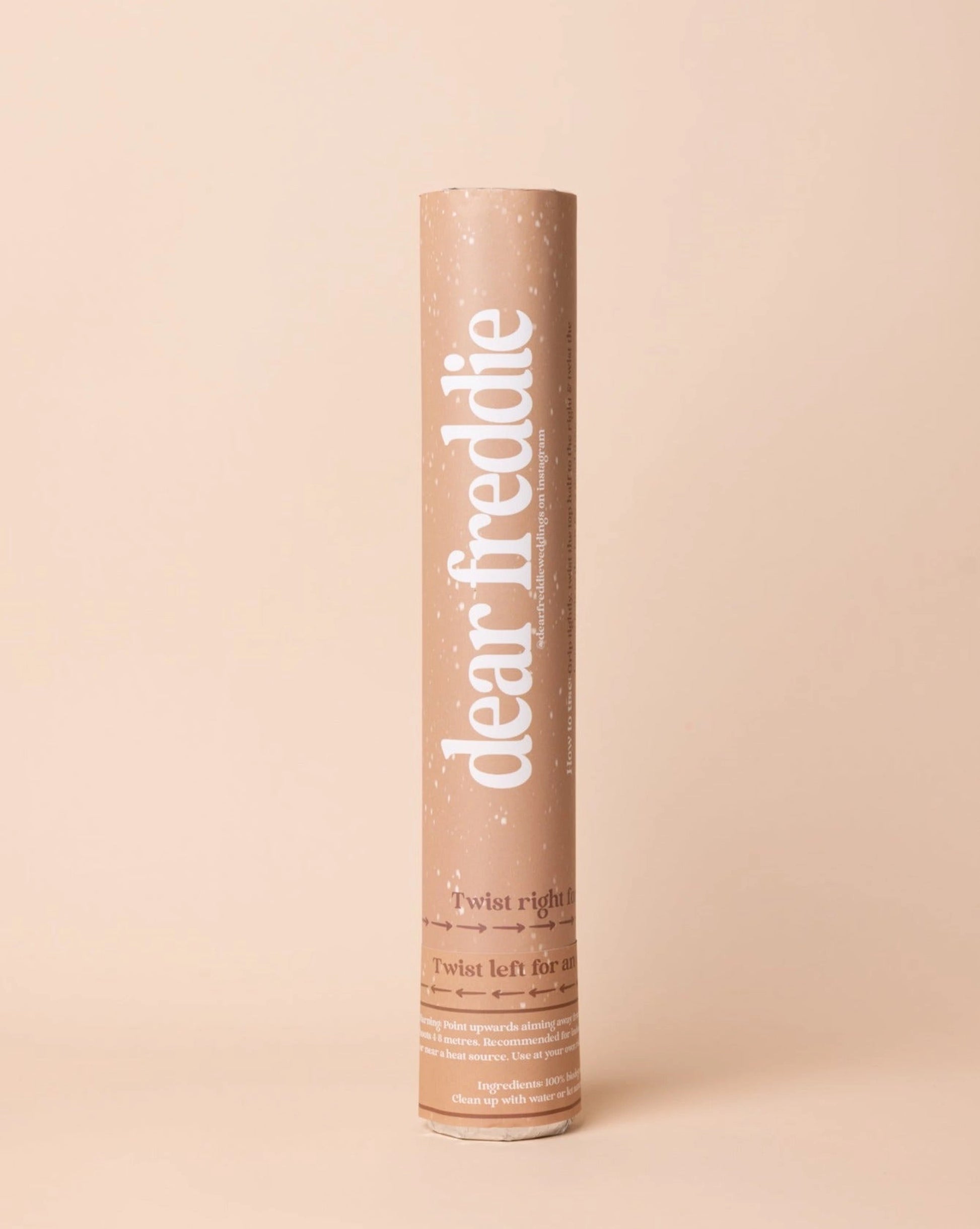 biodegradable white confetti cannon dear freddie.