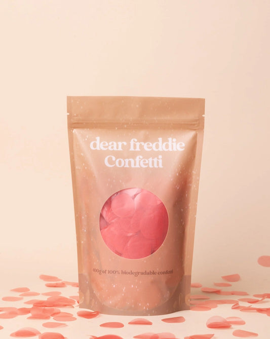 Pink biodegradable confetti