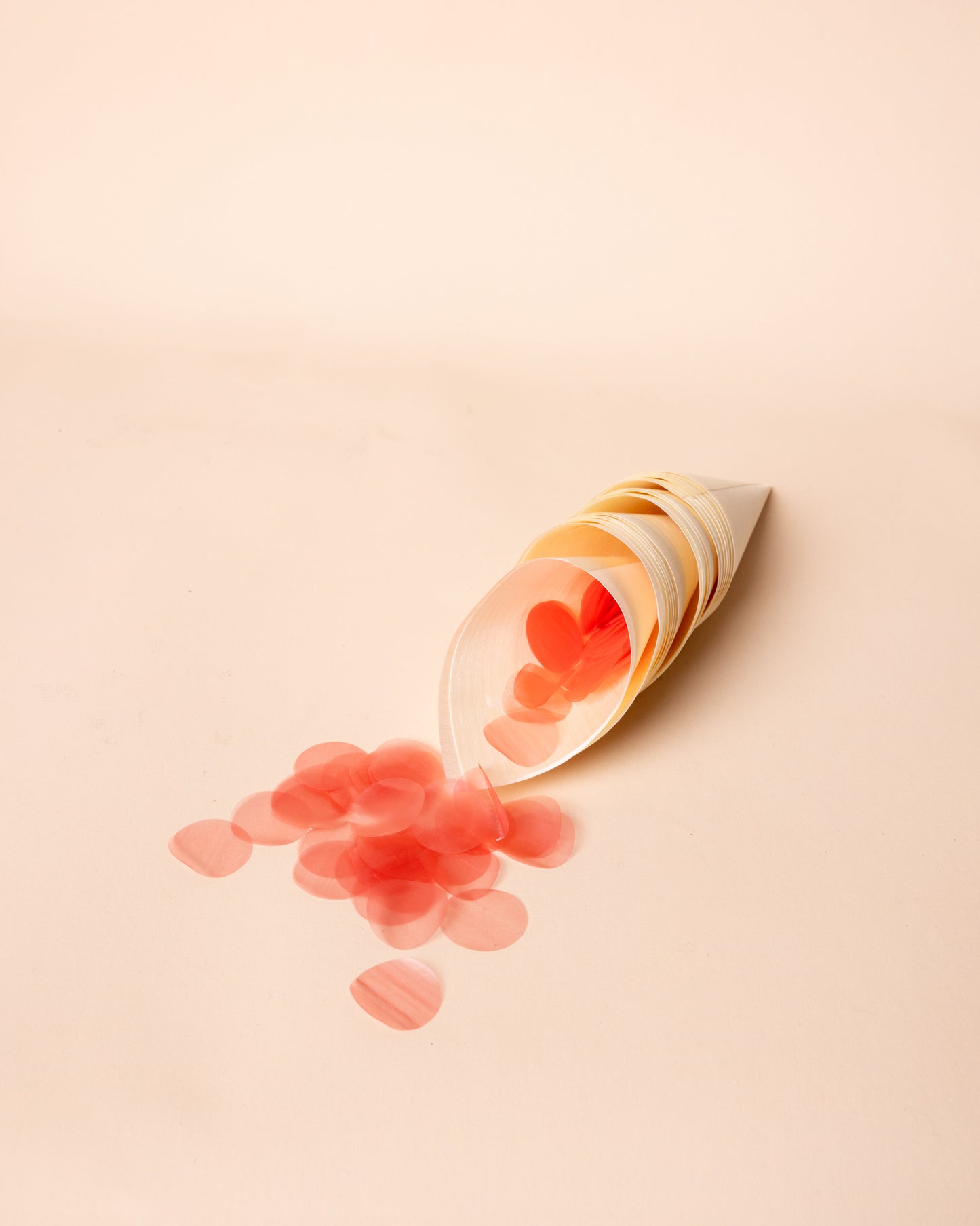 Confetti cones showcasing pink confetti
