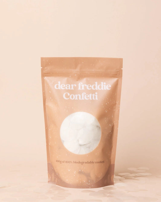 White biodegradable confetti